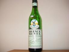 A bottle of Branca Menta